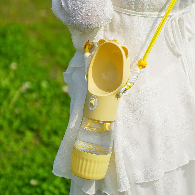 Hands-Free Portable Pet Water Bottle - Leak-Proof Dog Travel Cup with Shoulder Strap