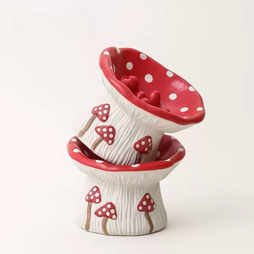 Ceramic Elevated Tilted Slow-Feed Cat Bowl | Whisker-Friendly