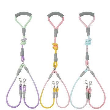 Dual Dog Leash|No-Tangle Two-Dog Lead with Comfortable Handle for Walking Two Pets