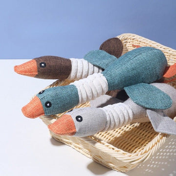 Durable Cotton Linen Squeaky Dog Toy – Natural Chew Toy with Sound