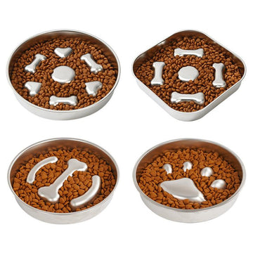 304 Stainless Steel Pet Bowl, Cat Bowl, Dog Bowl, Anti-Tip Design, Non-Slip, Anti-Choking, Slow Feeder Dog Bowl - NoKa&AuroraStone
