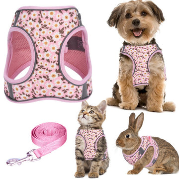 Adjustable Pet Harness Leash Set – No-Pull, Escape-Proof for Small Dogs & Cats, Leash Included