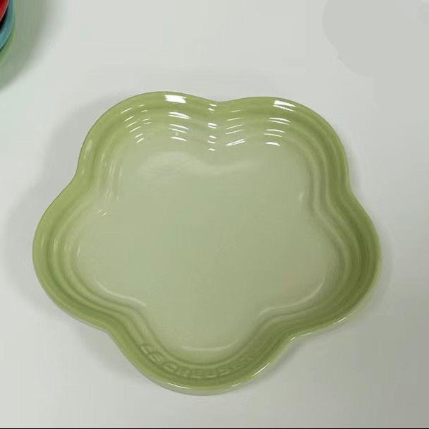 19 color rainbow plum blossom ceramic plate, French flower plate, dining plate, pet gradient - NoKa&AuroraStone