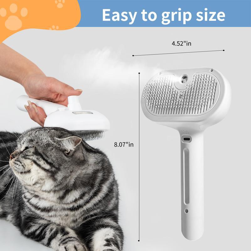 Pet Spray Hair Removal Comb, 1-piece pet hair brush, pet hair cleaning brush with sheddingbutton, cat brush, dog brush, cat and dog beautyand massage comb, pet supplies - NoKa&AuroraStone