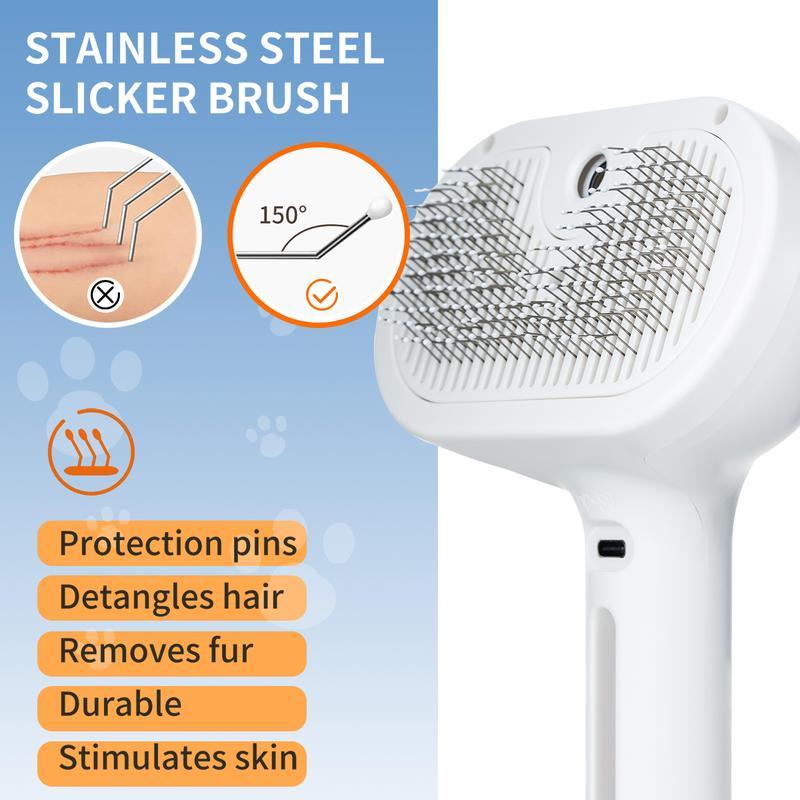 Pet Spray Hair Removal Comb, 1-piece pet hair brush, pet hair cleaning brush with sheddingbutton, cat brush, dog brush, cat and dog beautyand massage comb, pet supplies - NoKa&AuroraStone