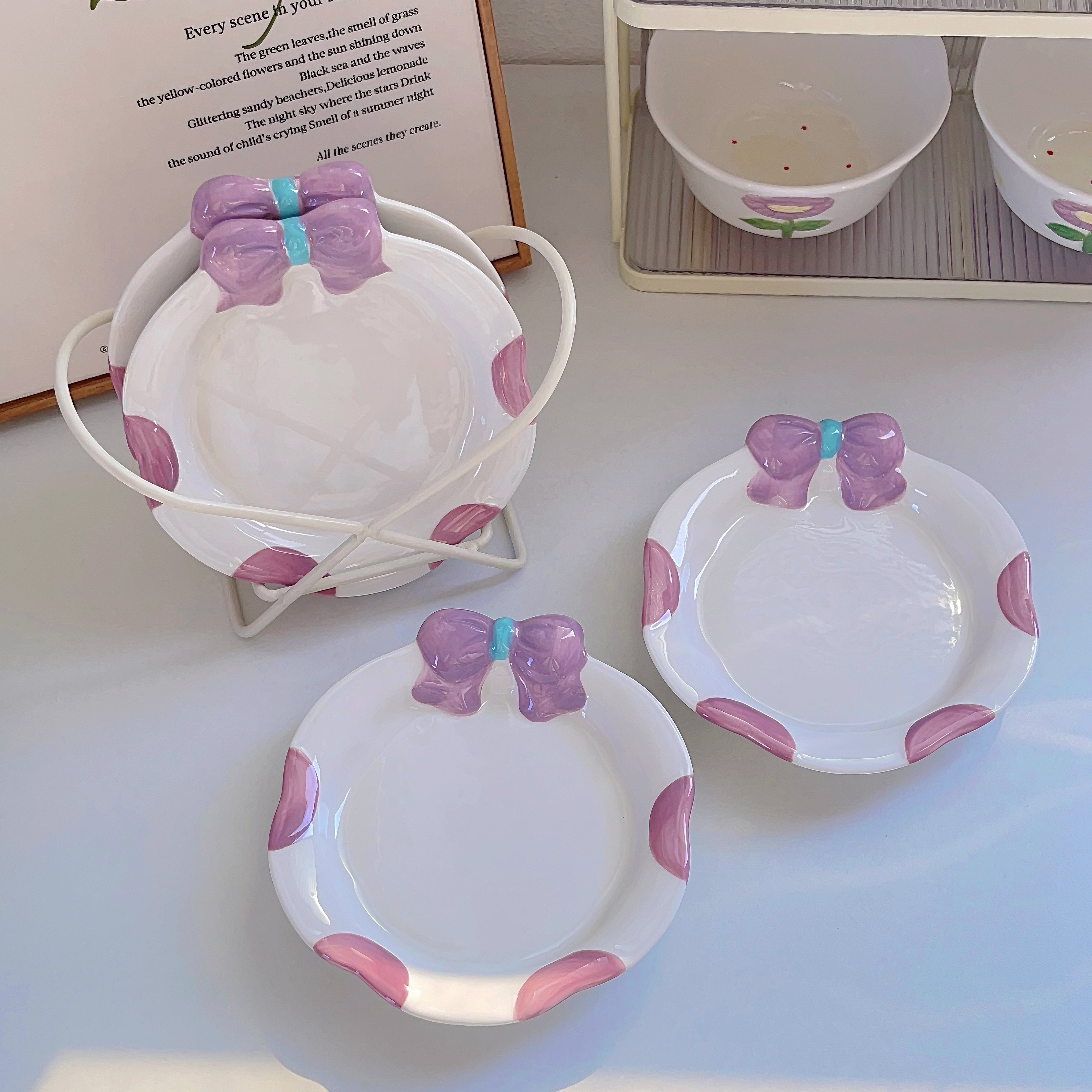 6-Inch Ceramic Pet Plate cat food dish – For Dry & Wet Food