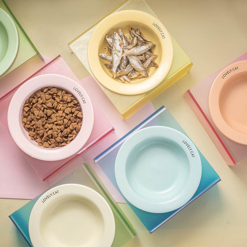 Pet Bowl ceramic dog cat bowl non-black chin cat dog food bowl drinking water Slow Food Bowl wholesale - NoKa&AuroraStone