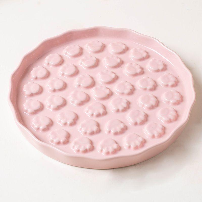Spill Safe Lick Feeder - Anti-Choke Ceramic Slow Bowl for Small Pets