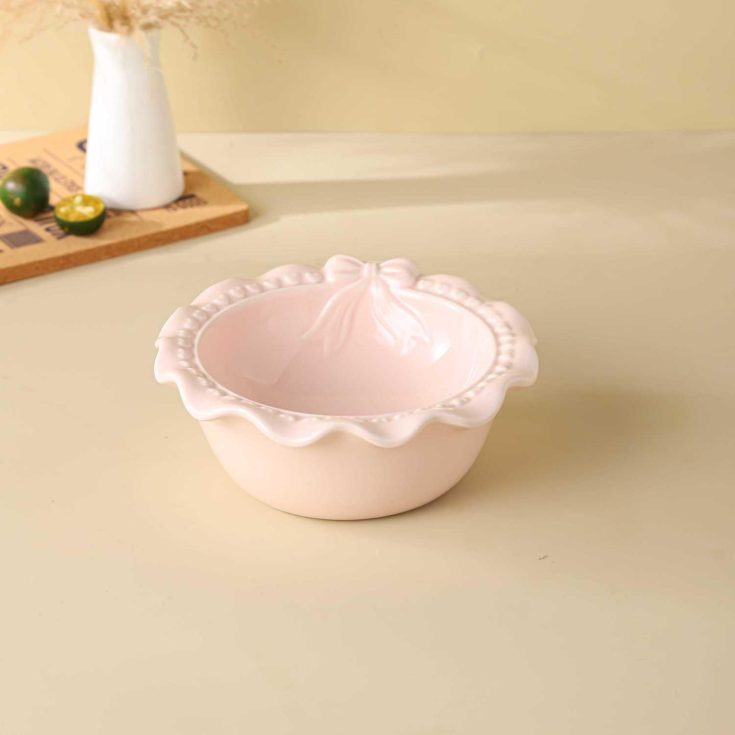 Cat Bowl Ceramic Love Pet Bowl Cat Bowl Cat Rice Bowl Cute Cat Food Bowl Drinking Bowl Anti-knock Height - NoKa&AuroraStone