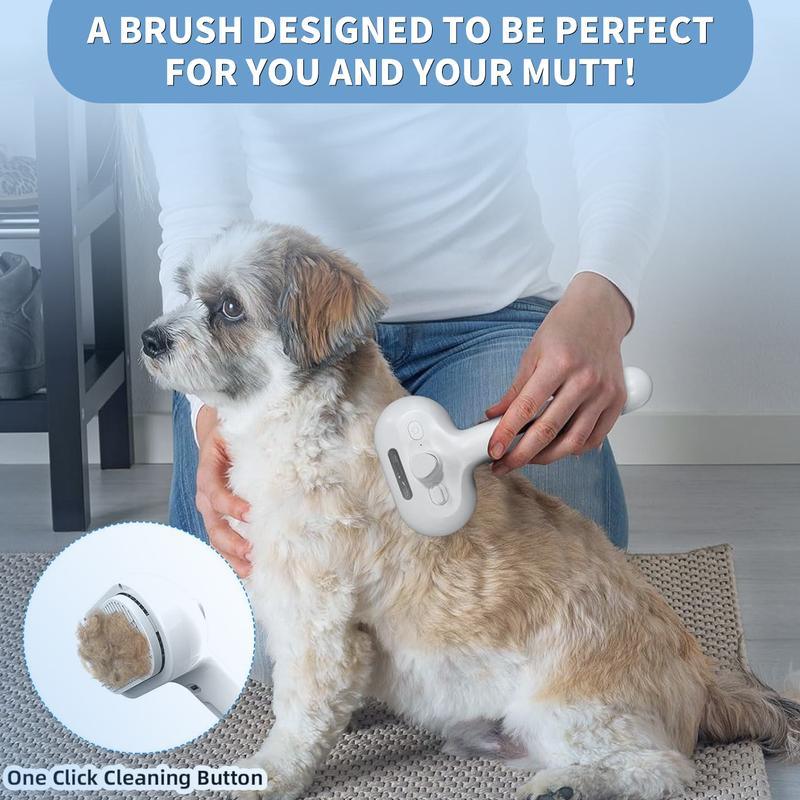 Pet Spray Hair Removal Comb, 1-piece pet hair brush, pet hair cleaning brush with sheddingbutton, cat brush, dog brush, cat and dog beautyand massage comb, pet supplies - NoKa&AuroraStone