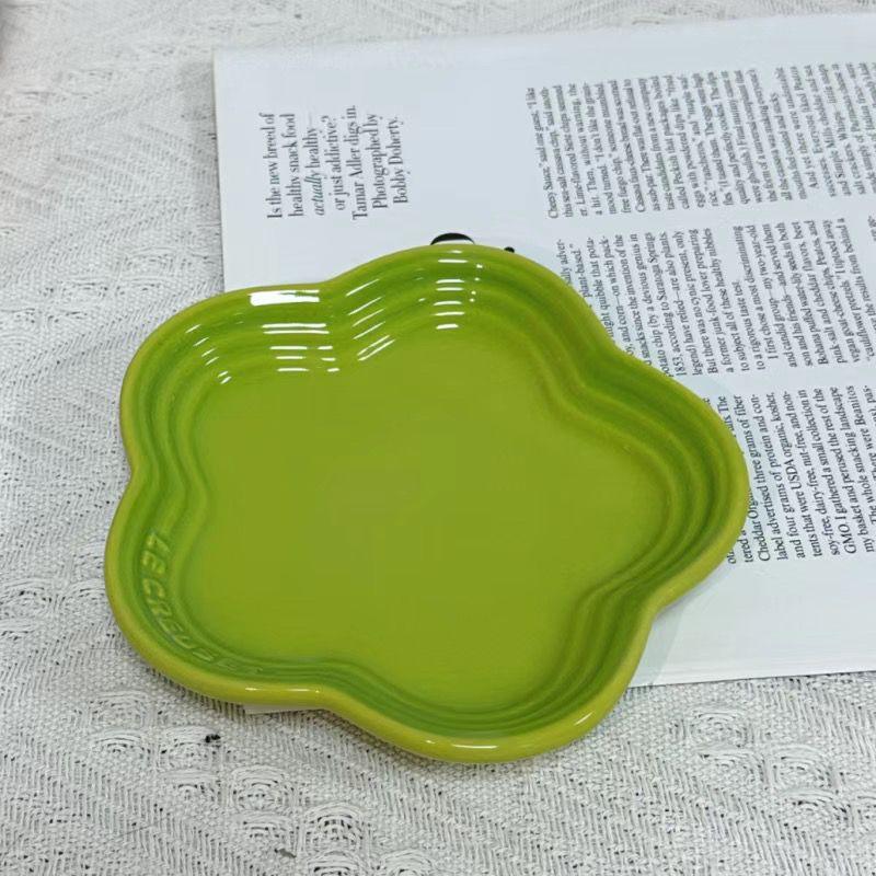 19 color rainbow plum blossom ceramic plate, French flower plate, dining plate, pet gradient - NoKa&AuroraStone