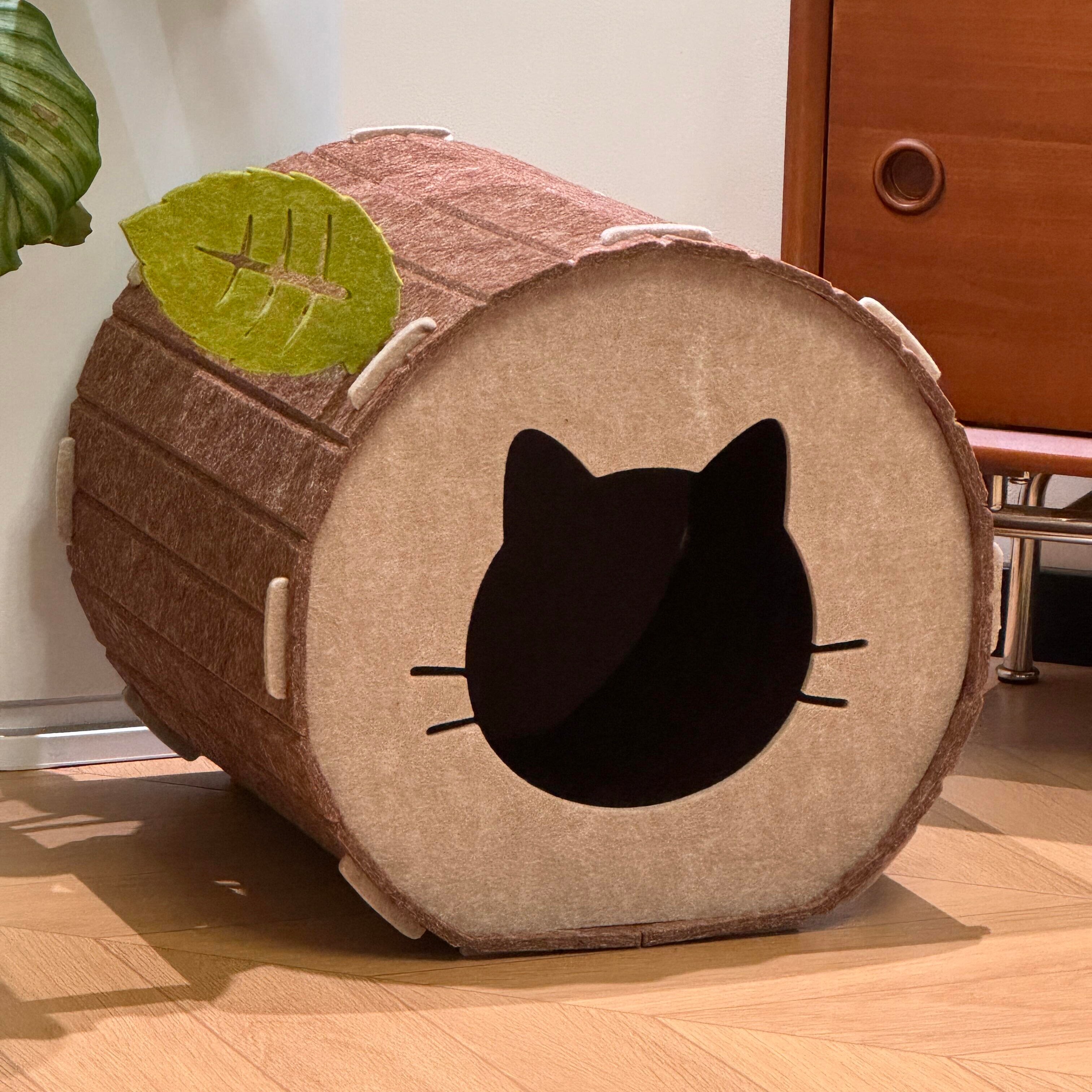 Felt Tree Hollow Cat House – Cat Cave Bed & Scratching Hideout