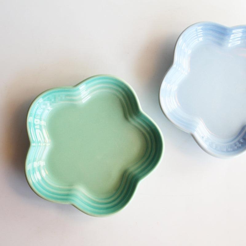 19 color rainbow plum blossom ceramic plate, French flower plate, dining plate, pet gradient - NoKa&AuroraStone