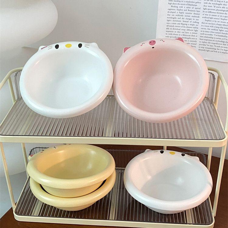 Blogger's Same Ceramic Cute Rice Bowl Cartoon Pig Cat Ceramic 5-inch Bowl New Cat Dog Bowl - NoKa&AuroraStone