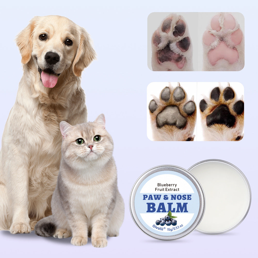 Natural Blueberry & Coconut Oil Pet Paw Balm with Shea Butter – Safe, Soothing Relief for Dry Nose & Paws of Dogs and Cats