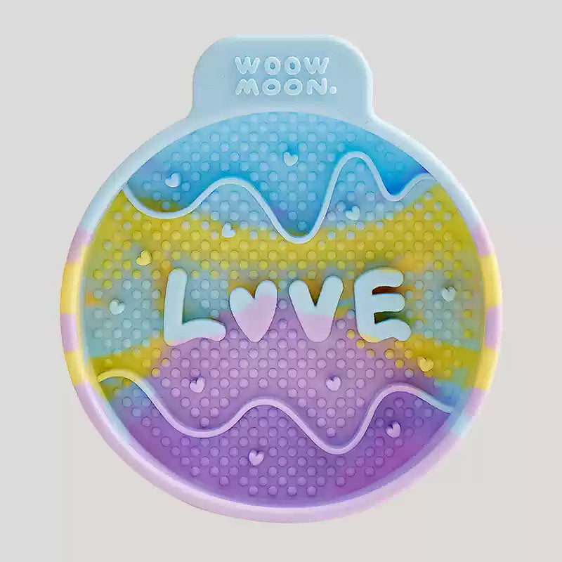 Pastel Ice Cream Slow Feeder Mat - Non-Slip Lick Mat with LOVE Embossing