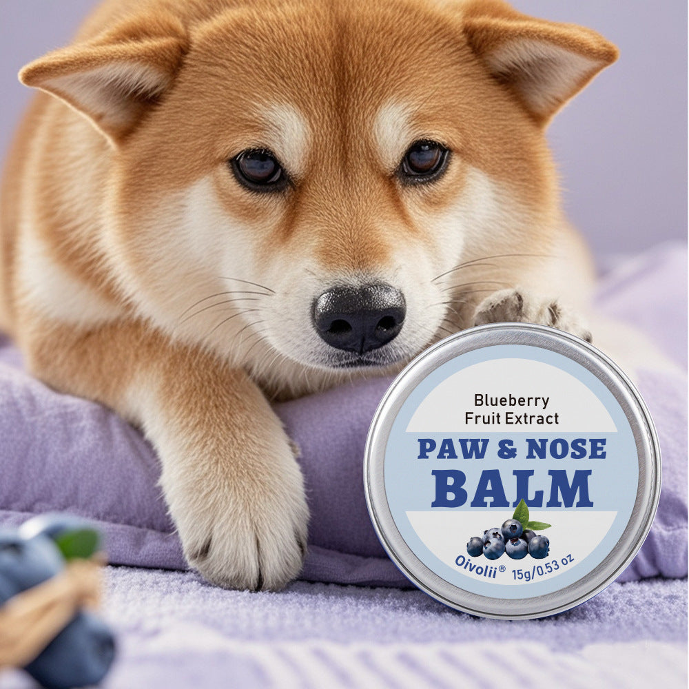 Natural Blueberry & Coconut Oil Pet Paw Balm with Shea Butter – Safe, Soothing Relief for Dry Nose & Paws of Dogs and Cats