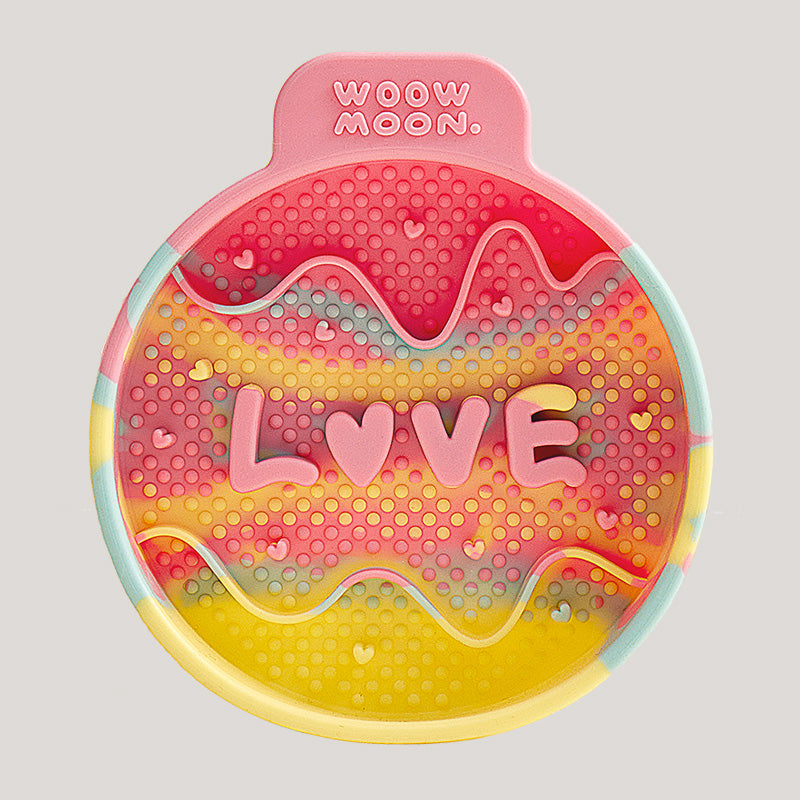 Pastel Ice Cream Slow Feeder Mat - Non-Slip Lick Mat with LOVE Embossing