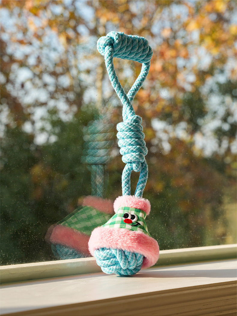 Macaron Rope Dog Toy | Eco-Friendly Cotton Tug & Chew | Dental Care & Interactive Play
