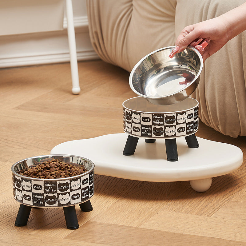 Whisker-Safe Elevated Pet Bowl | Stable Raised Stand & Durable Stainless Steel