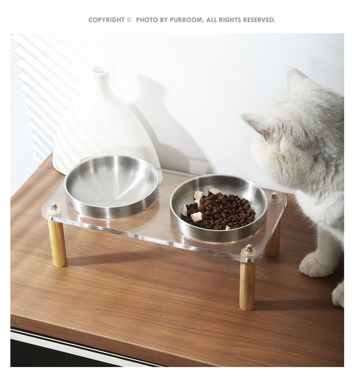 High-Stand Stainless Steel Dog & Cat Bowl set – Split Removable Pet Feeding Dish