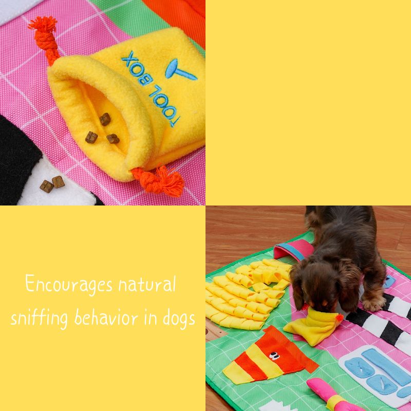 10 Fun Modes, Anti-Slip, Treat Hunt Game-Toolbox Enrichment Snuffle Mat for Dogs