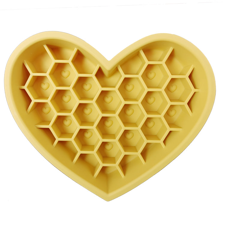 Honeycomb Heart Silicone Slow Feeder
