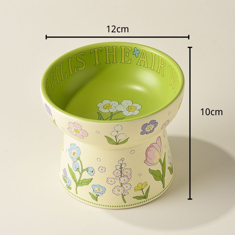 Tulip-Shaped Raised Pet Bowl