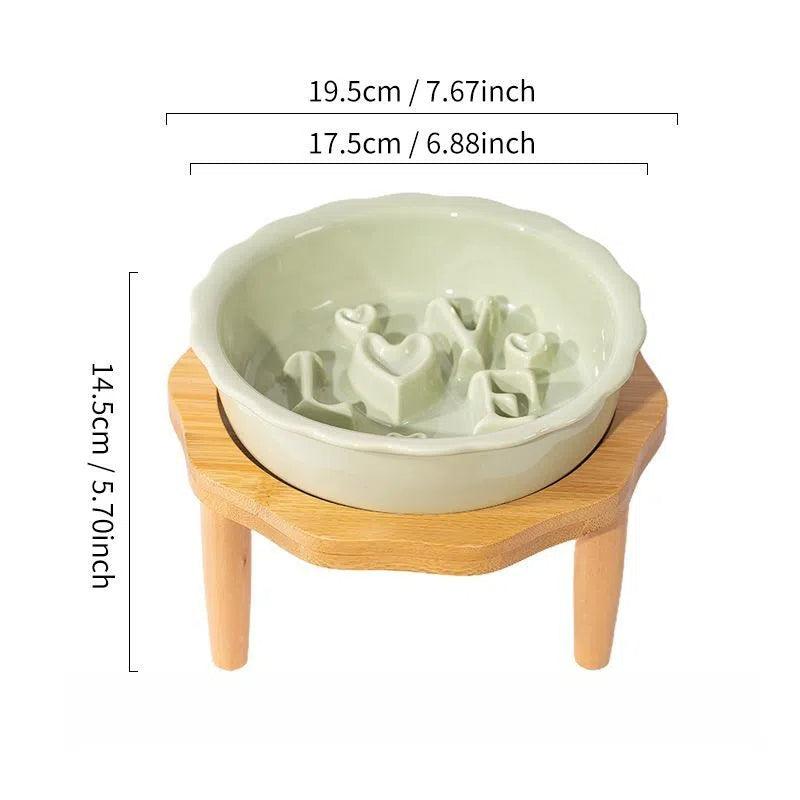 Love Series Ceramic Dog Slow Food Bowl Cat Small Dog Anti-choking Anti-slip Cervical Cute Pet Bowl Slow Food Basin - NoKa&AuroraStone