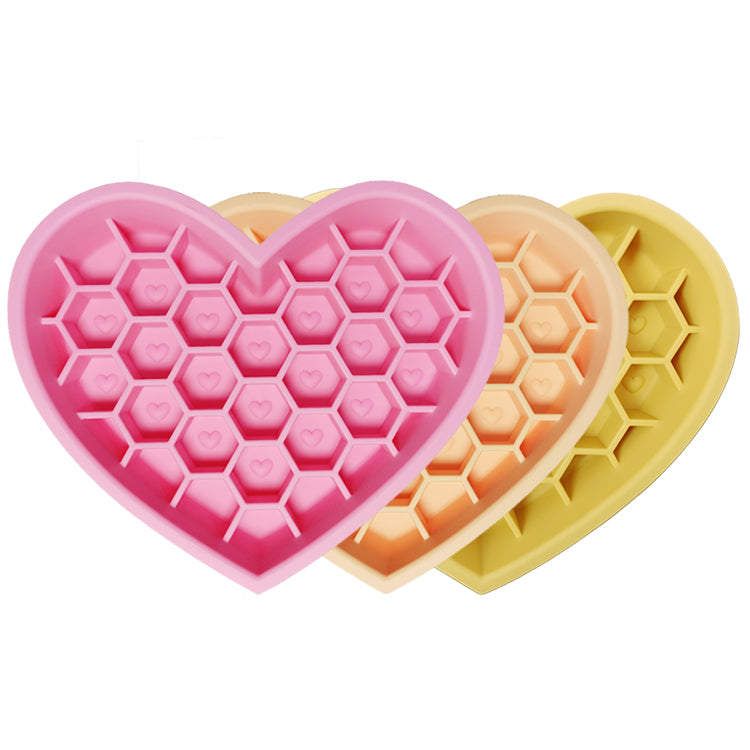 Honeycomb Heart Silicone Slow Feeder