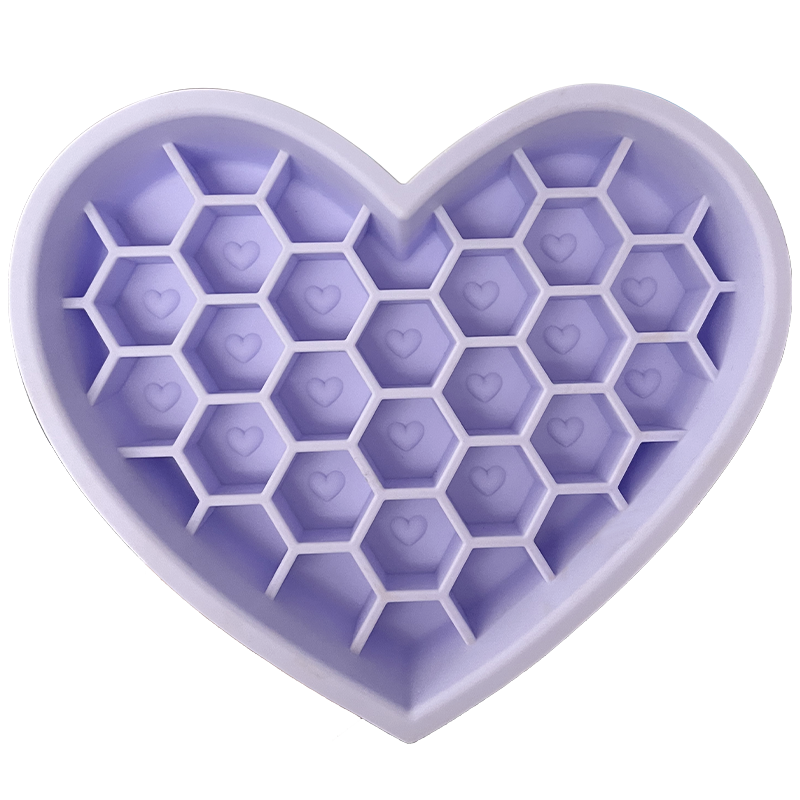 Honeycomb Heart Silicone Slow Feeder