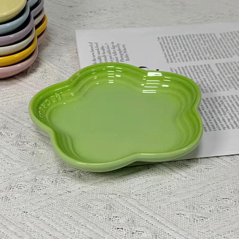 19 color rainbow plum blossom ceramic plate, French flower plate, dining plate, pet gradient - NoKa&AuroraStone