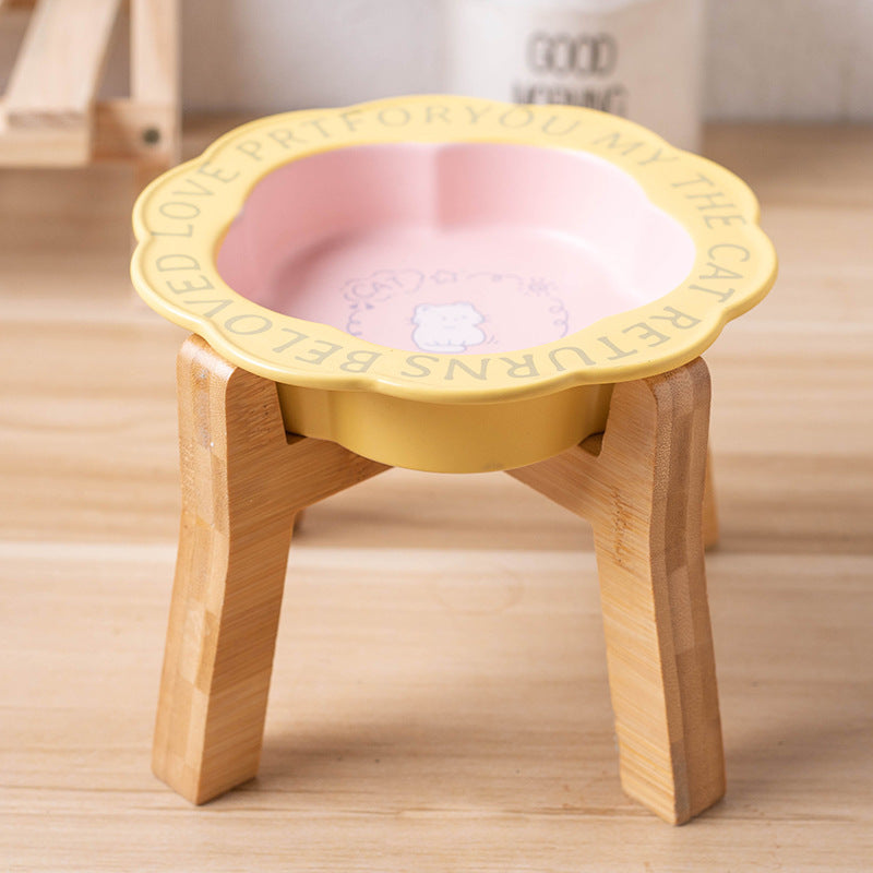 Princess-Style Porcelain Pet Bowl | Lace Edge & Easy-Clean