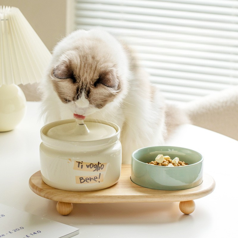 Zen-Inspired Ceramic Pet Fountain with Kiyoyu Motif｜Silent Flow｜Oriental Aesthetic for Cats & Dogs