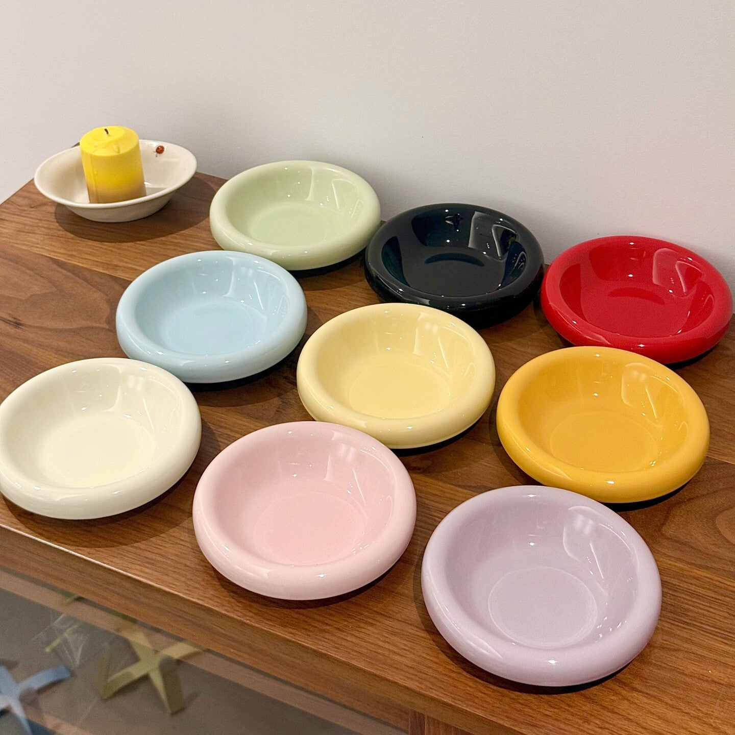 6-Inch Ceramic Pet Plate for Cats & Small Dogs – Compatible with Elevated Wooden Stands
