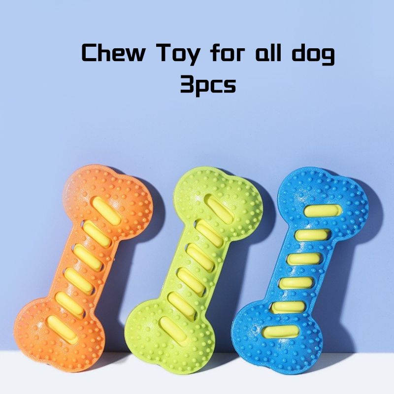 3pcs Soft Rubber Squeaky Chew Toy for Dogs