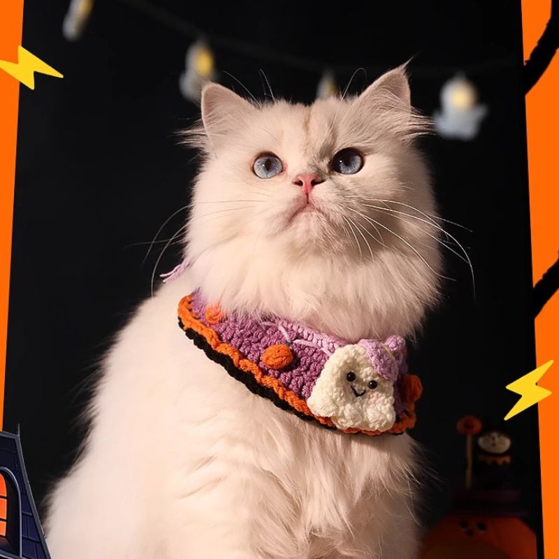 Handmade Halloween Collar for  Pets – Festive Cat &  Dog Accessory