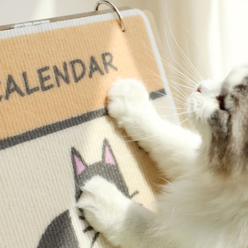 Calendar-Style Cat Scratcher – Cute Desktop Scratching Board with Replaceable Refill, Low-Lint, No Mess