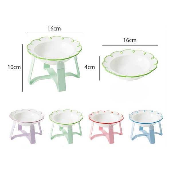 Elevated Ceramic Cat Bowl | Neck-Friendly Raised Design, Easy to Clean & Stable Base