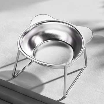 Raised Stainless Steel Pet Bowl with Base