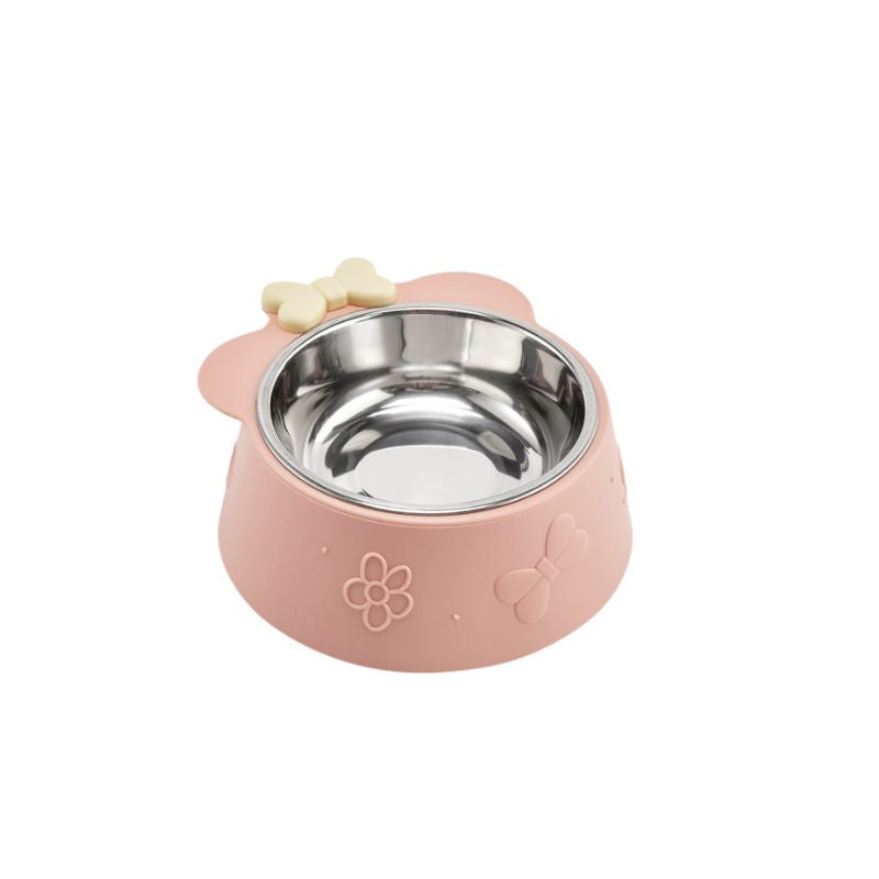 Stainless Steel Raised Pet Bowl – Durable Feeder for Dogs and Cats, Neck-Friendly Design