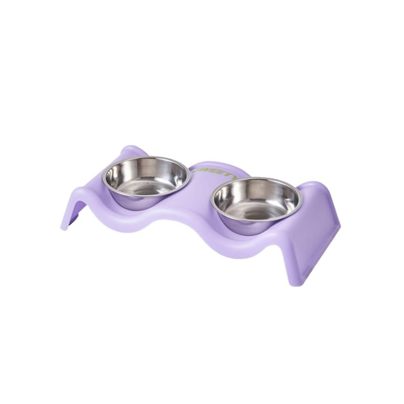 Elevated Double Pet Bowl Set – Raised Stainless Steel Feeder for Dogs and Cats