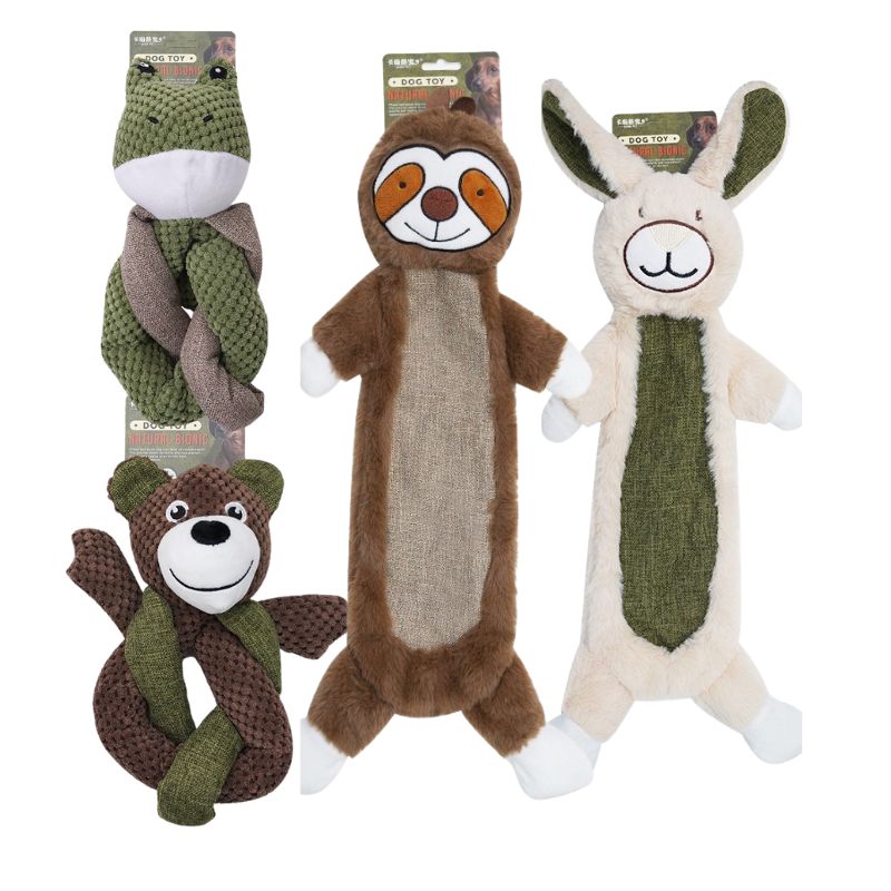 4PCS Durable Squeaky Plush Toy for Medium to large Dogs