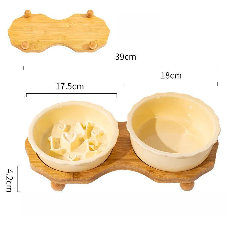 Love Series Ceramic Dog Slow Food Bowl Cat Small Dog Anti-choking Anti-slip Cervical Cute Pet Bowl Slow Food Basin - NoKa&AuroraStone