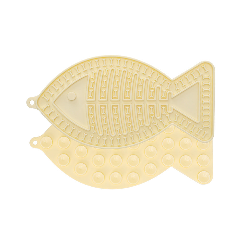 Dog & Cat Lick Mat with Suction – Fish-Shaped Slow Feeder