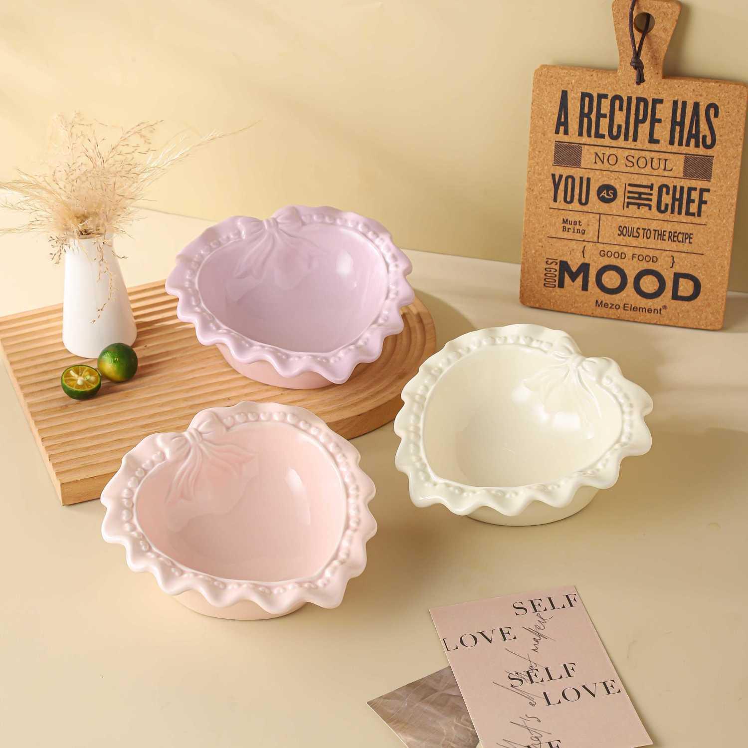 Cat Bowl Ceramic Love Pet Bowl Cat Bowl Cat Rice Bowl Cute Cat Food Bowl Drinking Bowl Anti-knock Height - NoKa&AuroraStone
