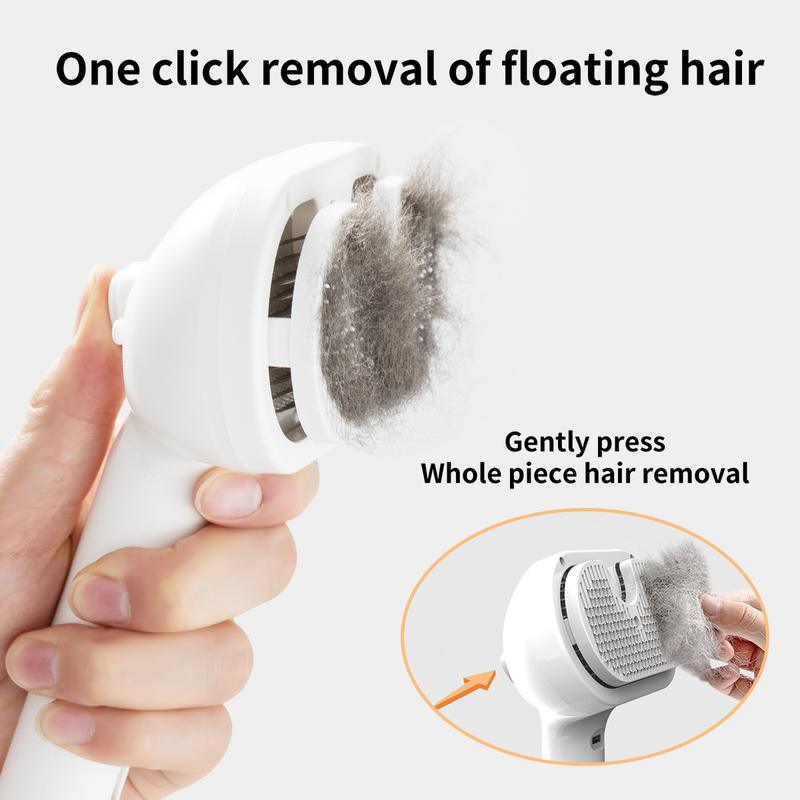 Pet Spray Hair Removal Comb, 1-piece pet hair brush, pet hair cleaning brush with sheddingbutton, cat brush, dog brush, cat and dog beautyand massage comb, pet supplies - NoKa&AuroraStone
