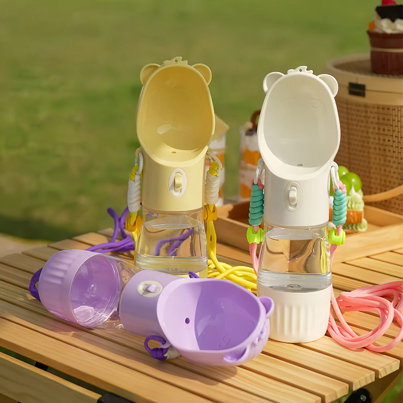Hands-Free Portable Pet Water Bottle - Leak-Proof Dog Travel Cup with Shoulder Strap