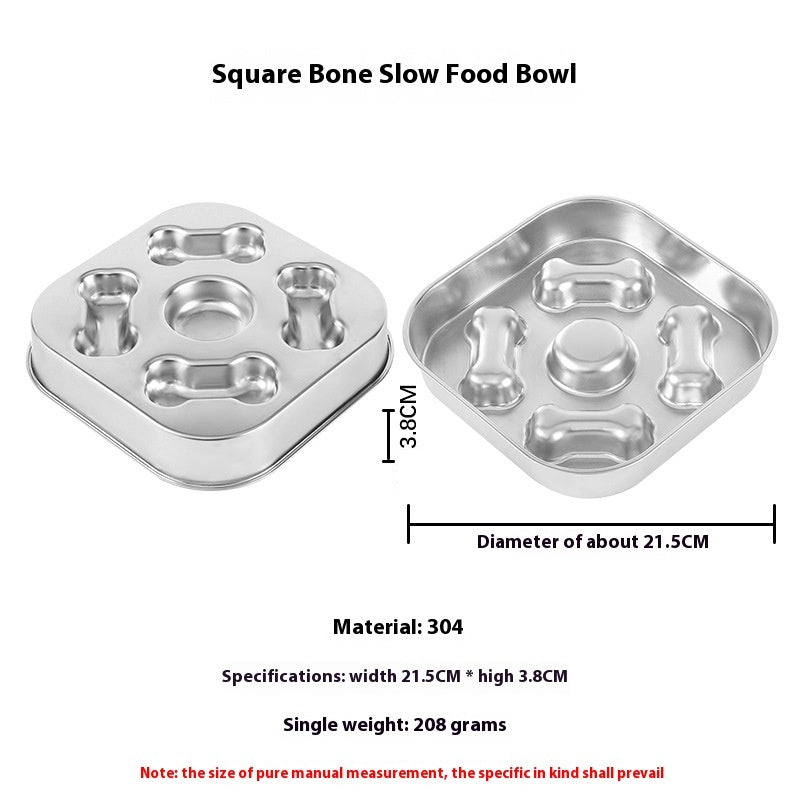 304 Stainless Steel Pet Bowl, Cat Bowl, Dog Bowl, Anti-Tip Design, Non-Slip, Anti-Choking, Slow Feeder Dog Bowl - NoKa&AuroraStone