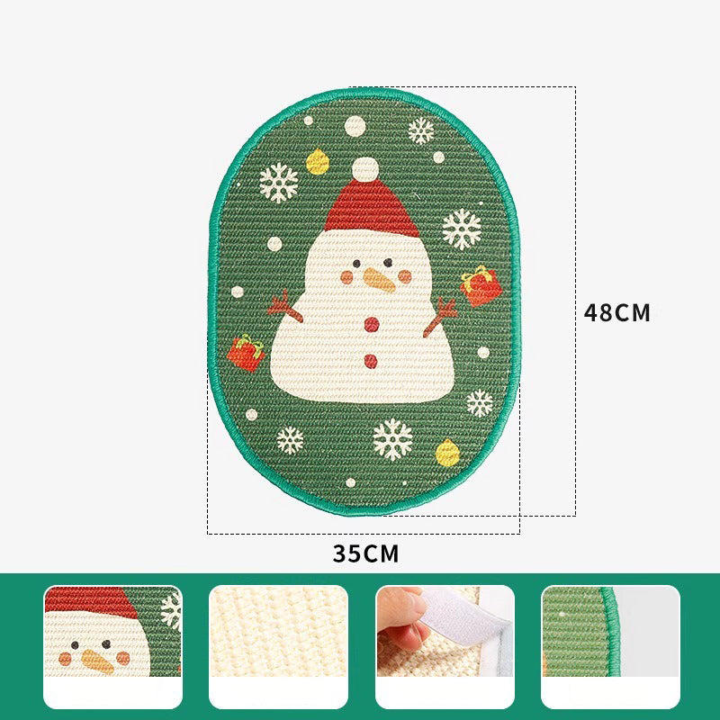 Christmas & Halloween Cat Scratch Board – Wall-Mounted Sisal Tree & Pumpkin Design